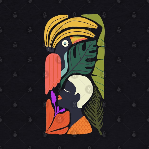 Tropical Abstract Toucan Print 2 by haleyum